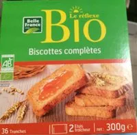 Mängden socker i Biscottes complètes bio