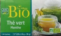 Mängden socker i Thé menthe bio