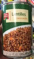 Mängden socker i Lentilles, cuisinées