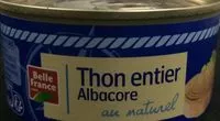Mängden socker i Thon entier albacore au naturel