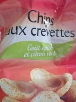 Mängden socker i Chips aux crevettes gout épicé et citron vert