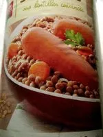Mängden socker i Saucisses aux lentilles cuisinées