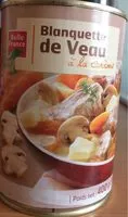 Mängden socker i Blanquette de Veau à la crème