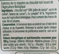 Mängden socker i Galettes de riz chocolat noir