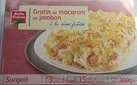Mängden socker i Gratin de macaroni au jambon à la crème fraîche