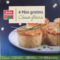 Mängden socker i 4 mini gratins choux-fleurs