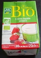 Mängden socker i Crème liquide entière bio
