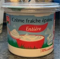 Mängden socker i Crème fraîche épaisse entière
