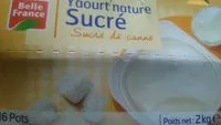 Mängden socker i Yaourt nature sucré