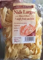 Mängden socker i Pâtes d'Alsace - Nids larges - 7 œufs frais au kilo