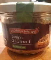 Mängden socker i Terrines de canard au poivre vert