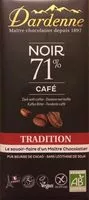 Mängden socker i Chocolat Noir 71% au café