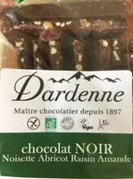 Mängden socker i Chocolat noir noisette abricot raisin amandes