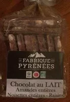 Mängden socker i Chocolat au Lait -Amandes entiere- Noisettes entieres- Raisins