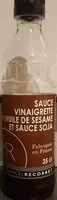 Mängden socker i Sauce vinaigrette à l'huile de sésame et sauce soja