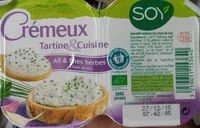 Mängden socker i Crémeux Tartine & Cuisine Ail & Fines Herbes à base de tofu