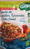 Mängden socker i Salade de lentilles, épeautre & tofu fumé