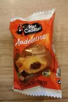 Mängden socker i Madeleine cœur chocolat goût noisette