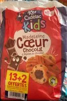 Mängden socker i Madeleine cœur chocolat et pépites de chocolat