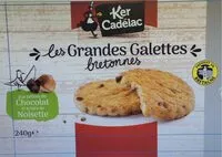 Mängden socker i Grandes galettes bretonnes aux pépites chocolat et noisettes