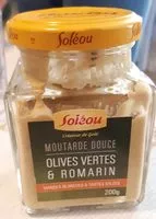 Mängden socker i Soléou Moutarde Fine Aux Olives Vertes Et Romarin (200g