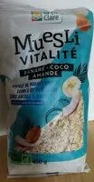 Mängden socker i Muesli Vitalité banane-coco-amande