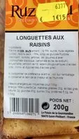 Mängden socker i Longuettes aux Raisins