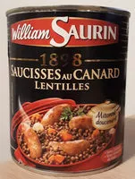 Mängden socker i Saucisses canard lentilles