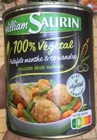 Mängden socker i Falafels menthe et coriandre 100% végétal