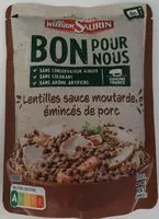 Mängden socker i Lentilles sauce moutarde, émincés de porc