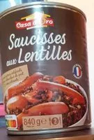 Mängden socker i Saucisses aux lentilles