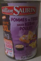 Mängden socker i Pommes de terre sauce Kebab poulet