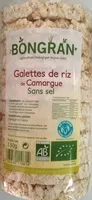 Mängden socker i Galettes de riz de Camargue sans sel ajouté