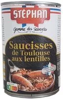 Mängden socker i Saucisses de Toulouse aux lentilles