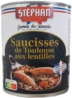 Mängden socker i Saucisses de Toulouse aux lentilles