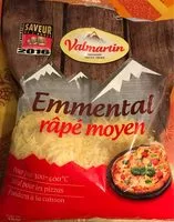 Mängden socker i Emmental Râpé moyen
