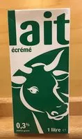 Mängden socker i Lait écrémé