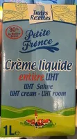 Mängden socker i Crème liquide entière UHT