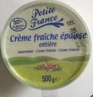 Mängden socker i Crème fraîche épaisse entière