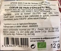 Mängden socker i Cœur de pain d'épices au miel