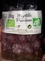 Mängden socker i Bonbons au miel myrtille framboise