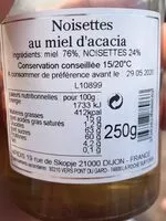 Mängden socker i Noisettes au miel d'acatia