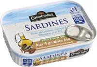 Mängden socker i Sardines Pêche Responsable olive Bio 4 graines Bio