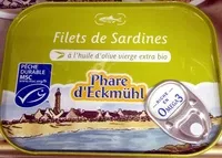 Mängden socker i Filets de Sardines à l'huile d'olive vierge extra bio