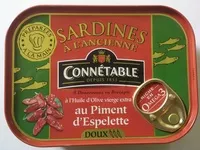 Mängden socker i Sardine huile olive v.e. pim d'Espelette 115g CBLE
