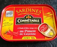 Mängden socker i Sardines au piment de Cayenne Connétable