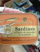 Mängden socker i Sardines huile de tournesol et piment