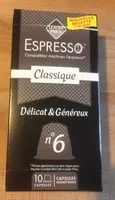 Mängden socker i Espresso Classique compatible Nespresso