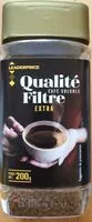 Mängden socker i Café soluble qualité filtre extra