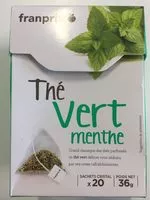 Mängden socker i Franprix thé menthe verte 20 sachets
